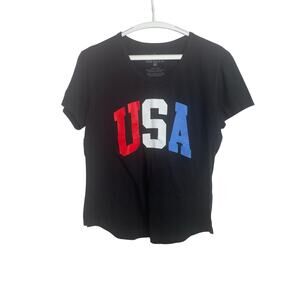 General Standard USA Women's T-Shirt Medium Patriotic Cotton Short Sleeve